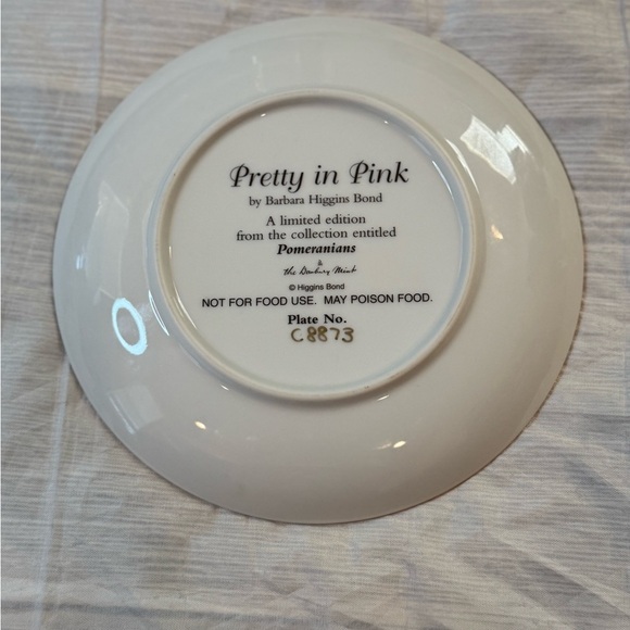 VINTAGE Pomeranians Plate Danbury Mint Barbara Higgins Bond Plate Number C8873 - Picture 2 of 3